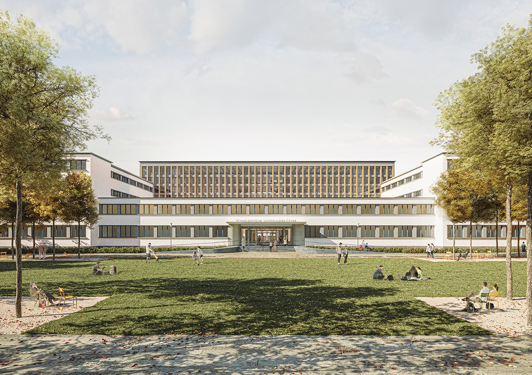 Visualisierung Umbau Sanierung Schweizerische Nationalbilbiothek