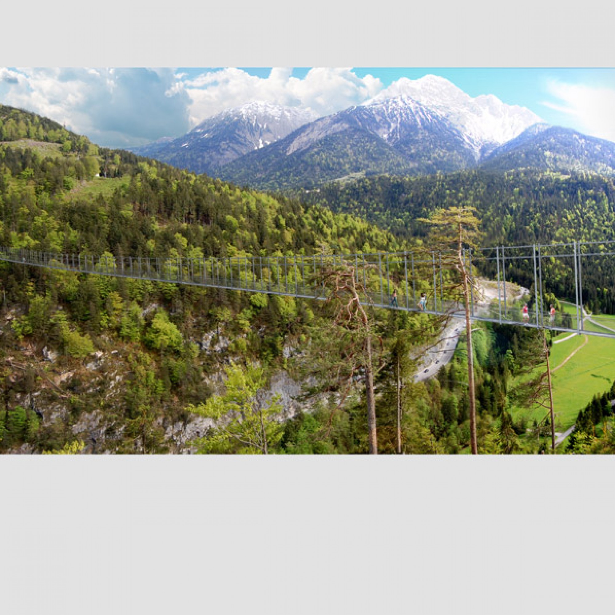 ...die längste Hängeseilbrücke bei der Gemeinde Reutte soll 403 Meter lang werden. (PD)