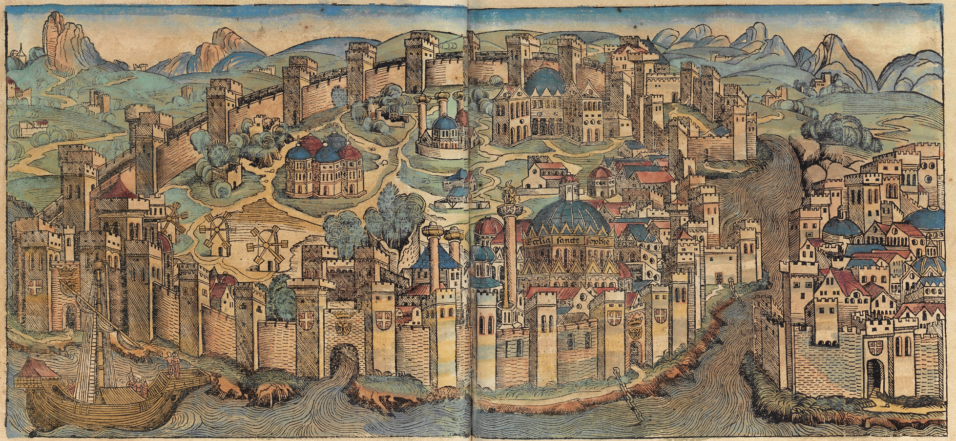 Konstantinopel, Holzschnitt aus der Schedelschen Weltchronik
