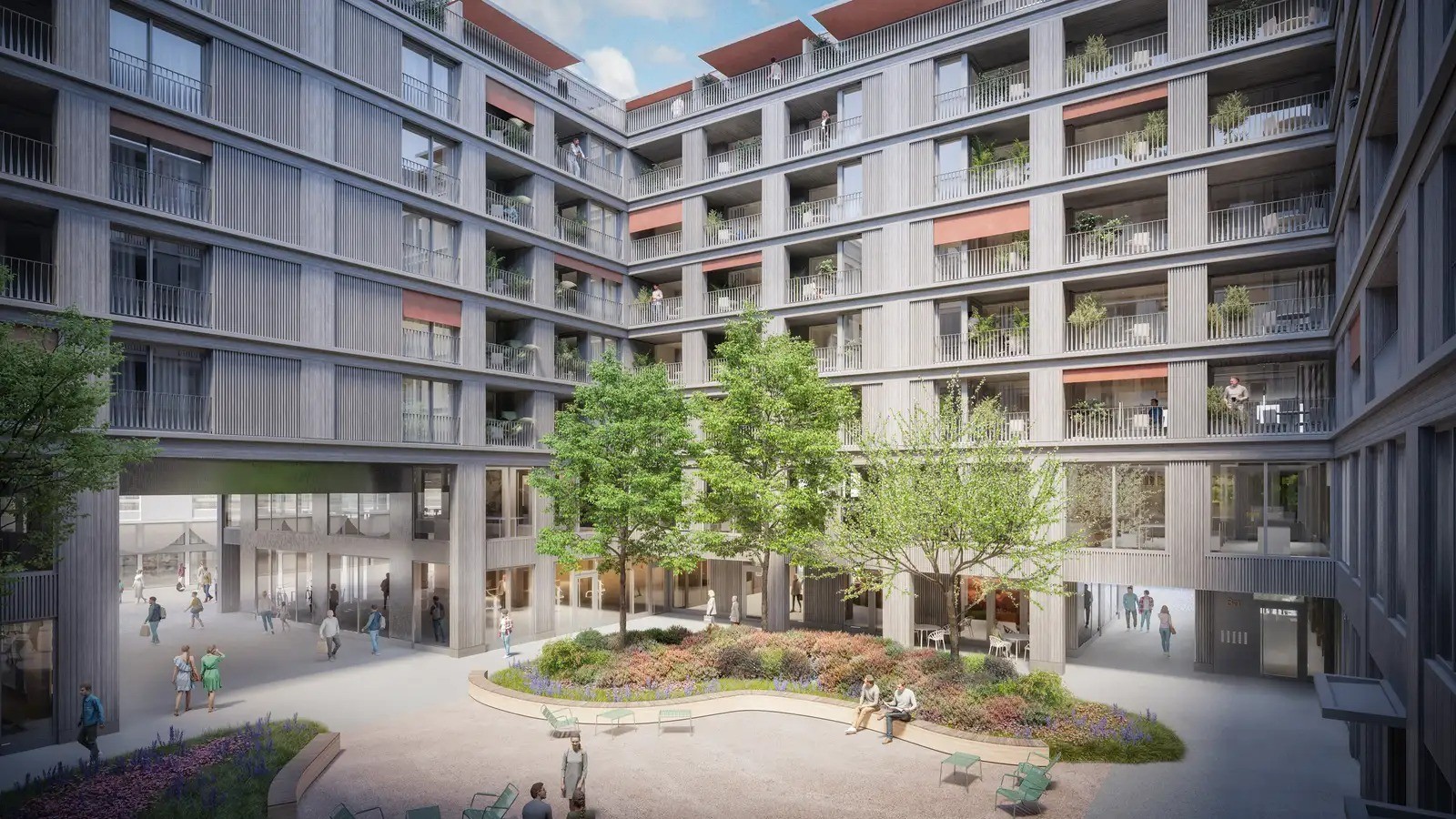 Visualisierung Neubau mit Alterswohnungen Greencity Zürich