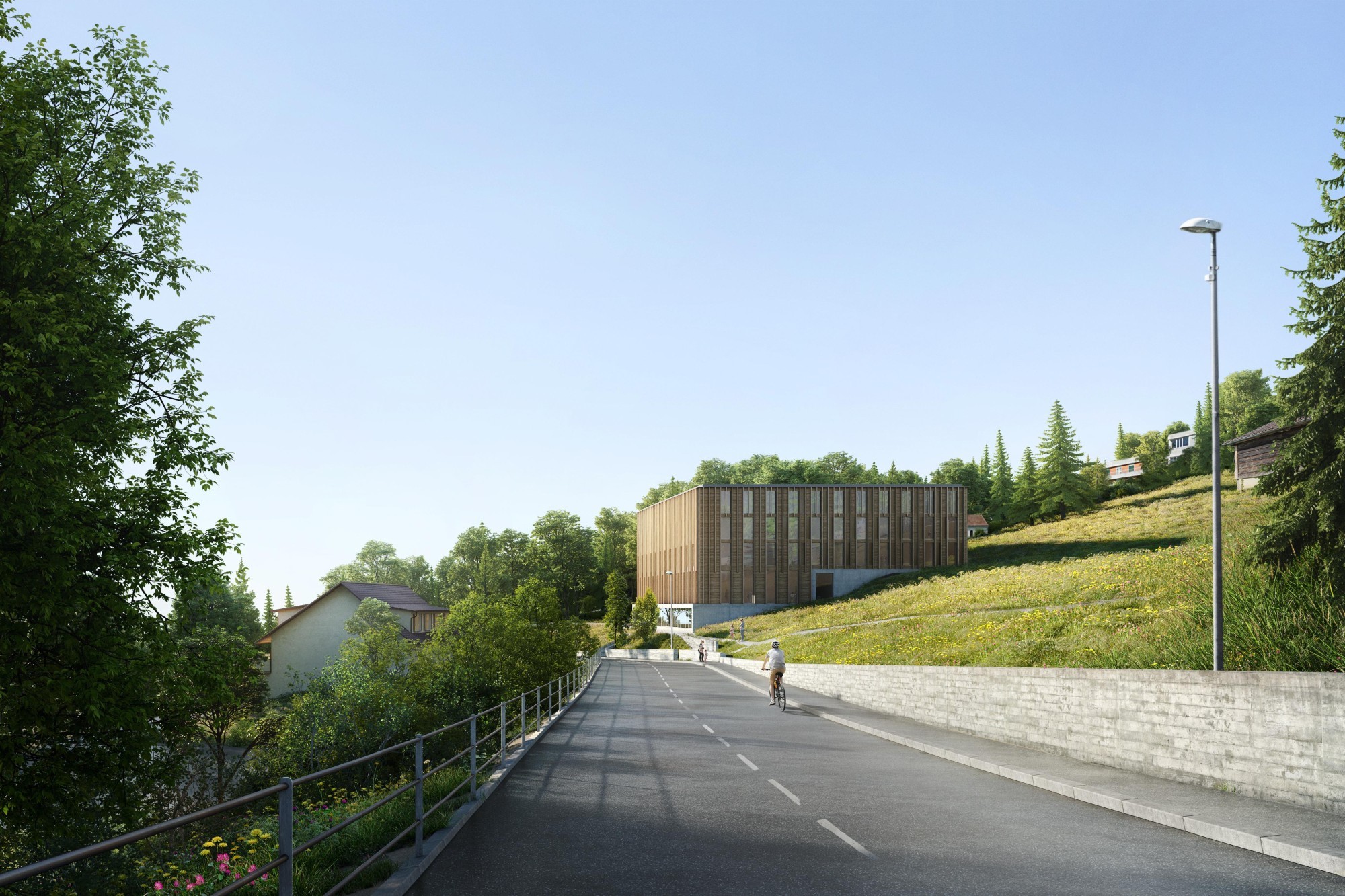 Visualisierung Neubau Ausbildungsgebäude Baspo Magglingen