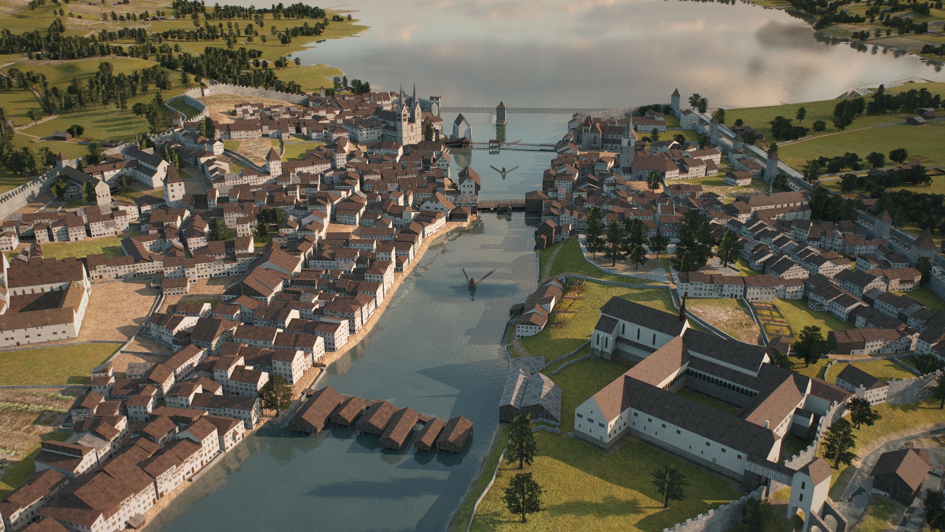 3D-Modell Stadt Zuerich um das Jahr 1500