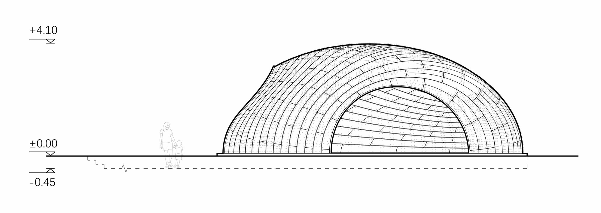 Querschnitt des Pavillons.