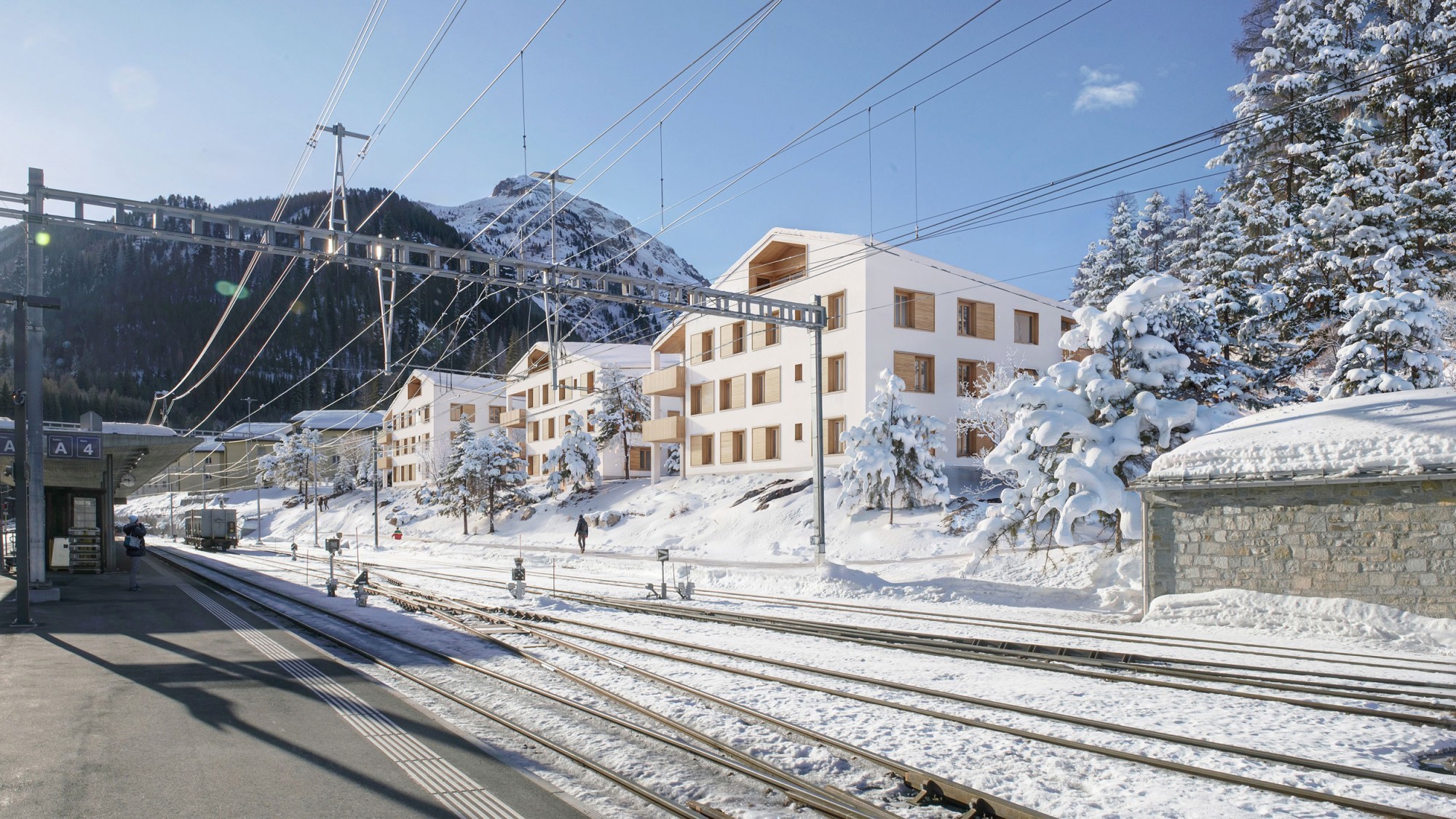 Visualisierung Wohnbauprojekt Areal Prasüras Pontresina