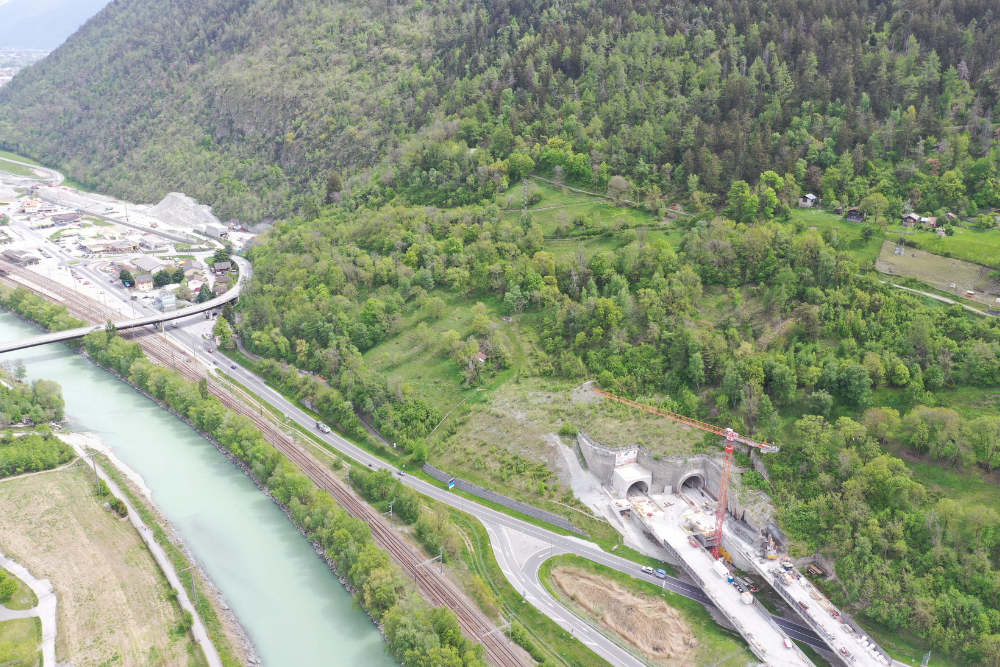 Baustelle Riedbergtunnel Wallis