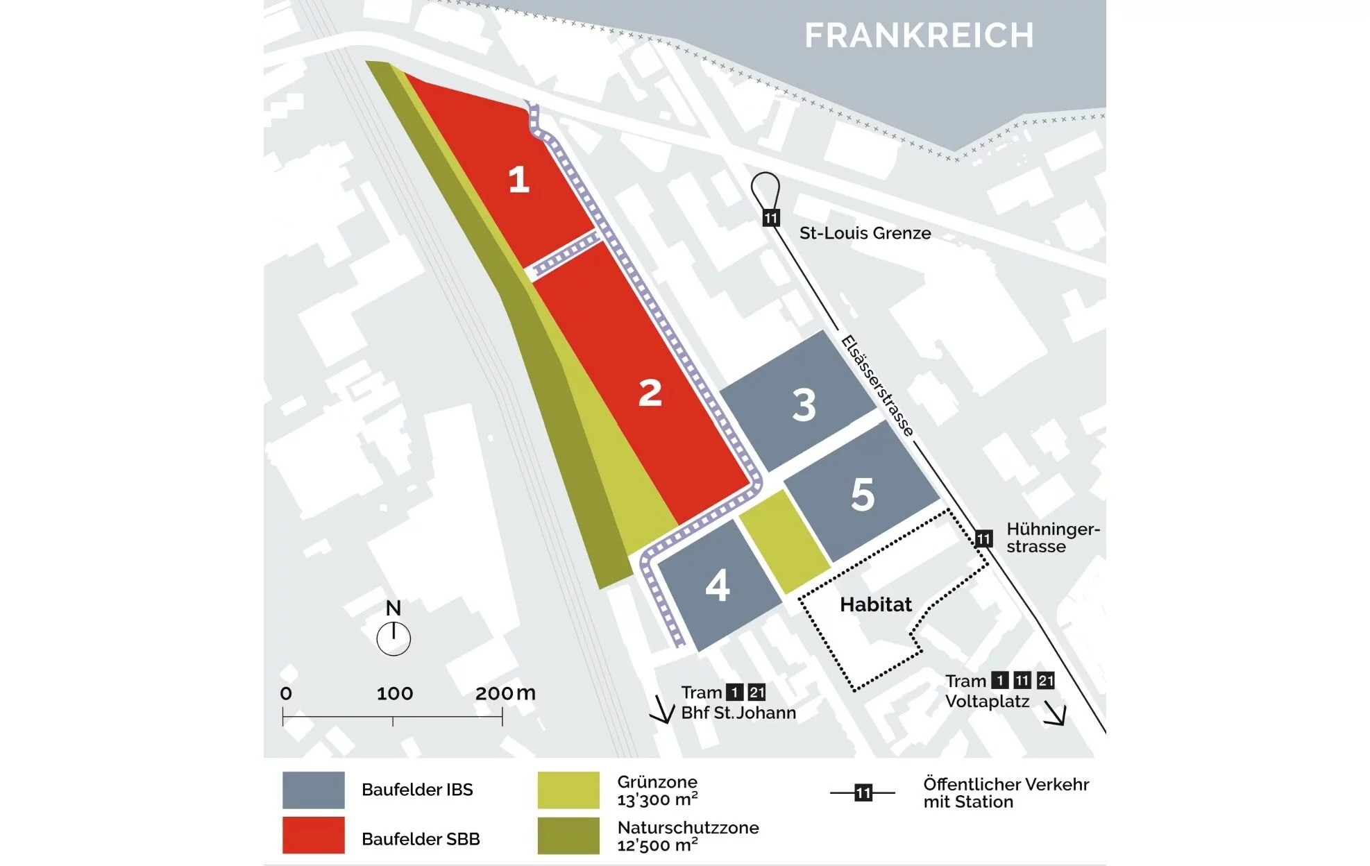 Übersicht Baufelder Areal Volta Nord Basel