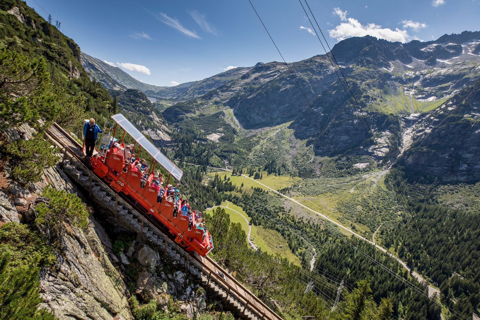 Gelmerbahn während der Fahrt