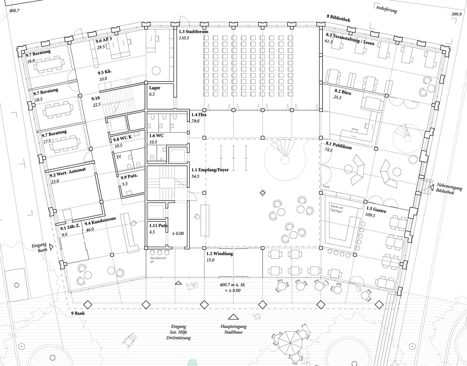 Grundriss EG Stadthaus Romanshorn