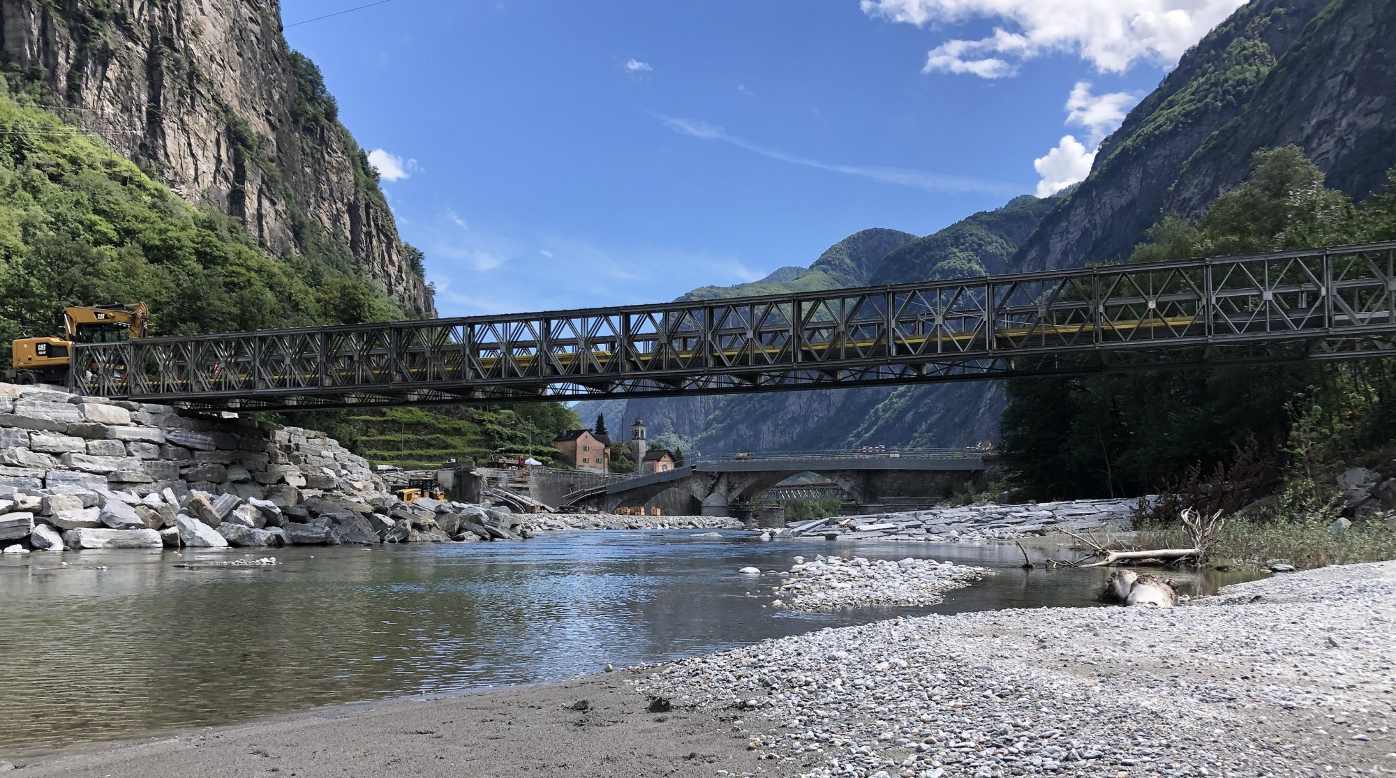 Militärische Hilfsbrücke bei Cevio TI