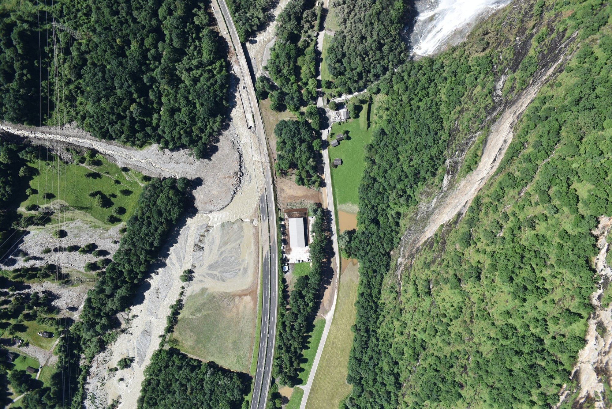 Zerstörte A13 bei der Ponte di Buffalora