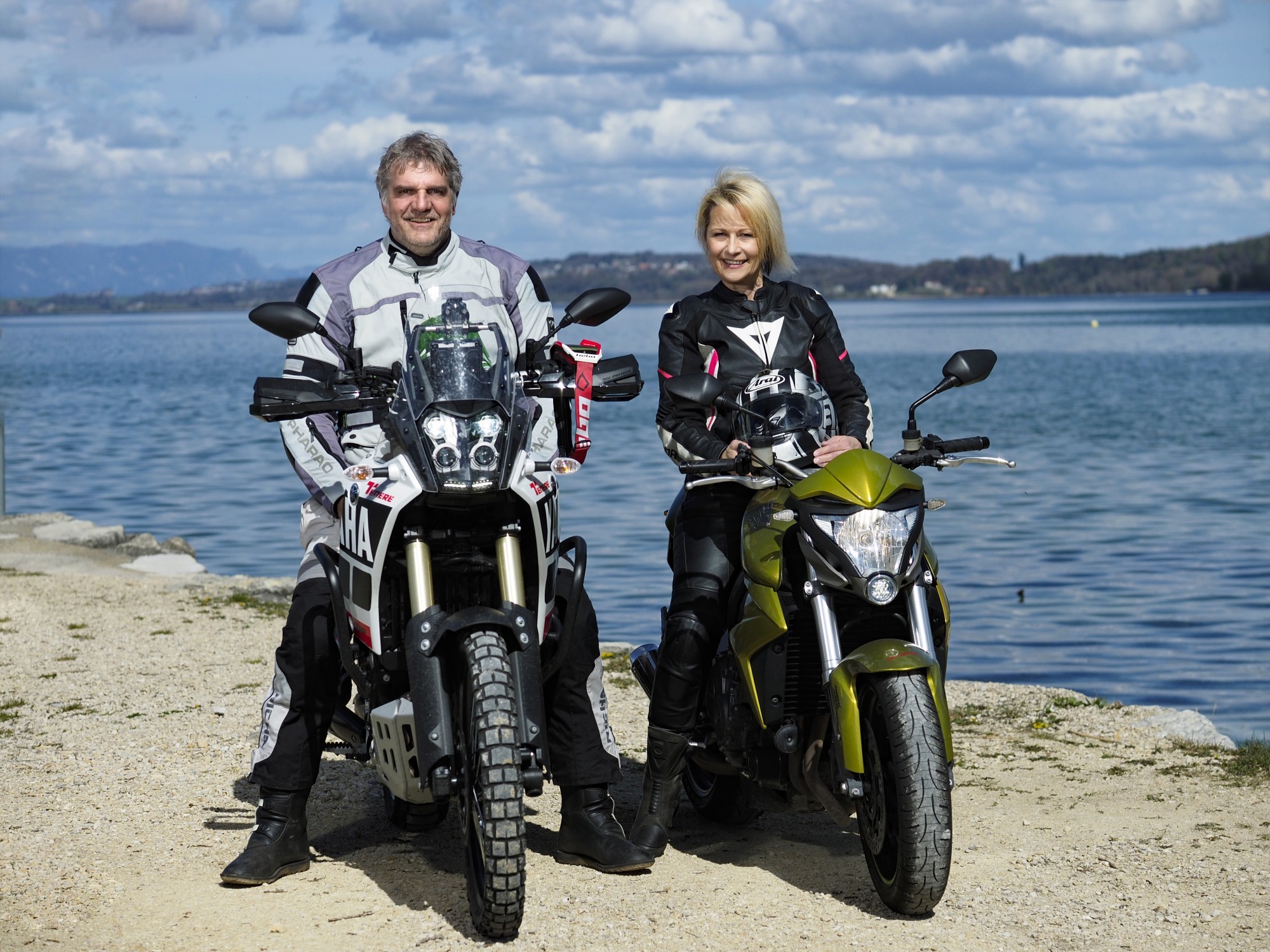 Werner und Nadja Günthör beim Motorradfahren