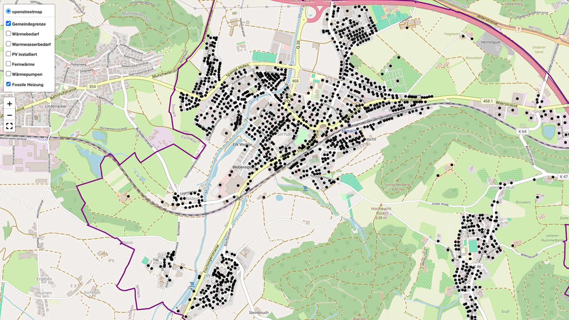 Sweet Map Fossile Heizungen