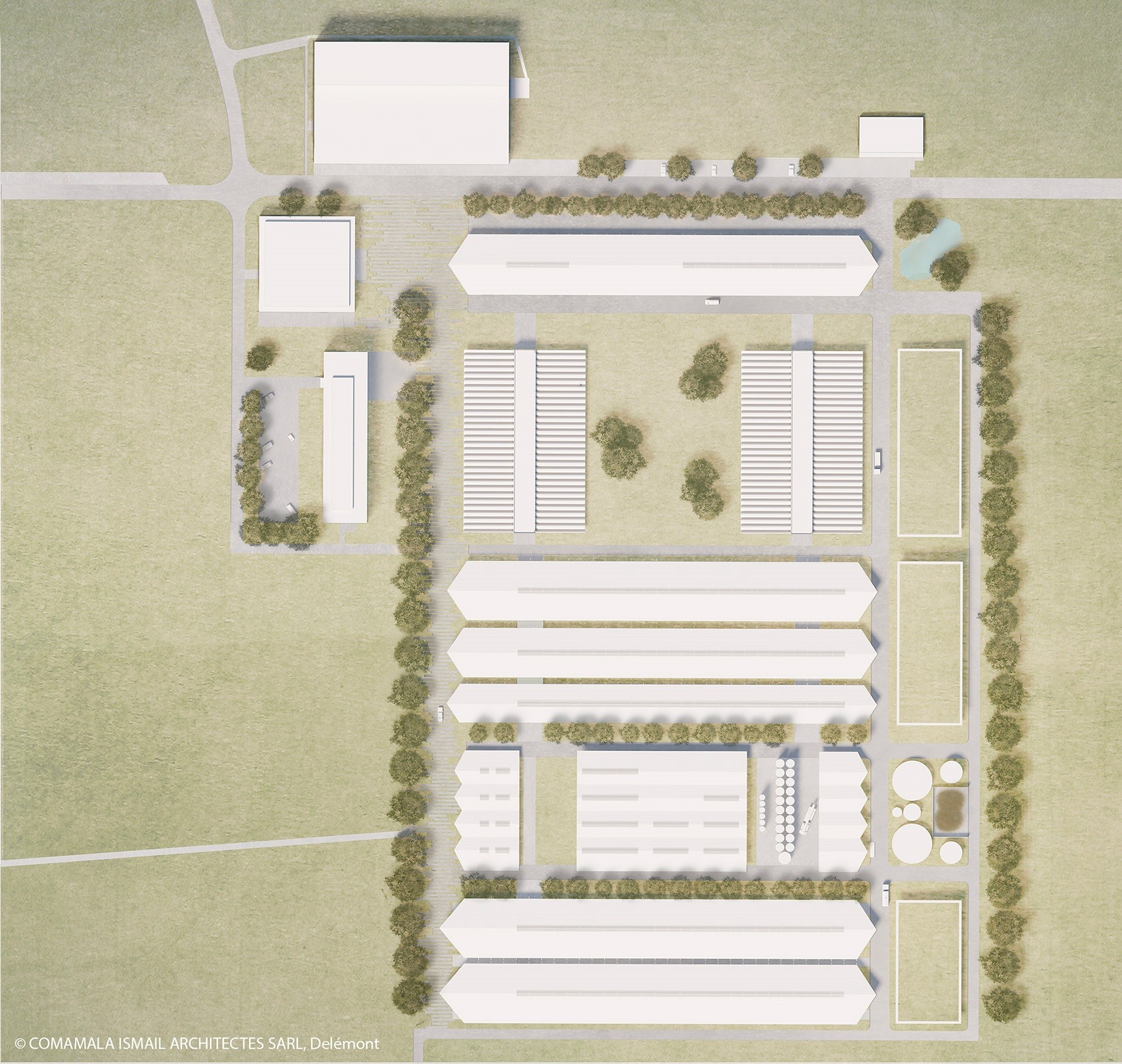 Situationsplan Versuchsstallungen Agroscope-Campus Posieux