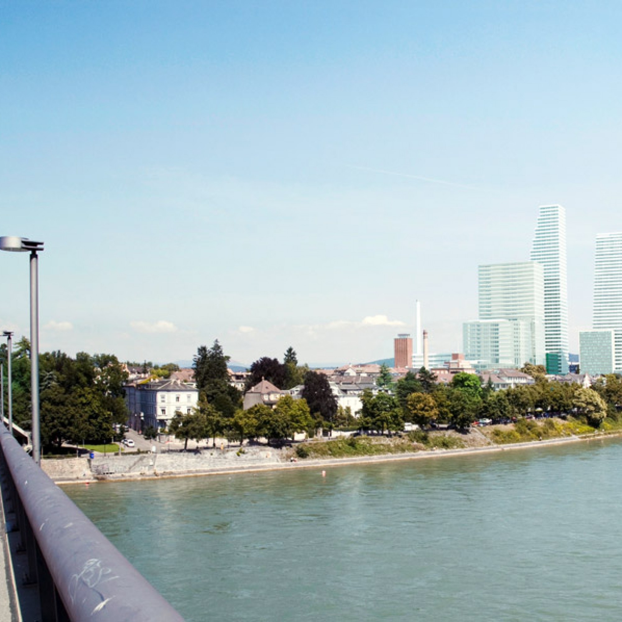 So könnte die Balser Skyline mit Roche-Türmen aussehen.  (Visualisierung, zvg)