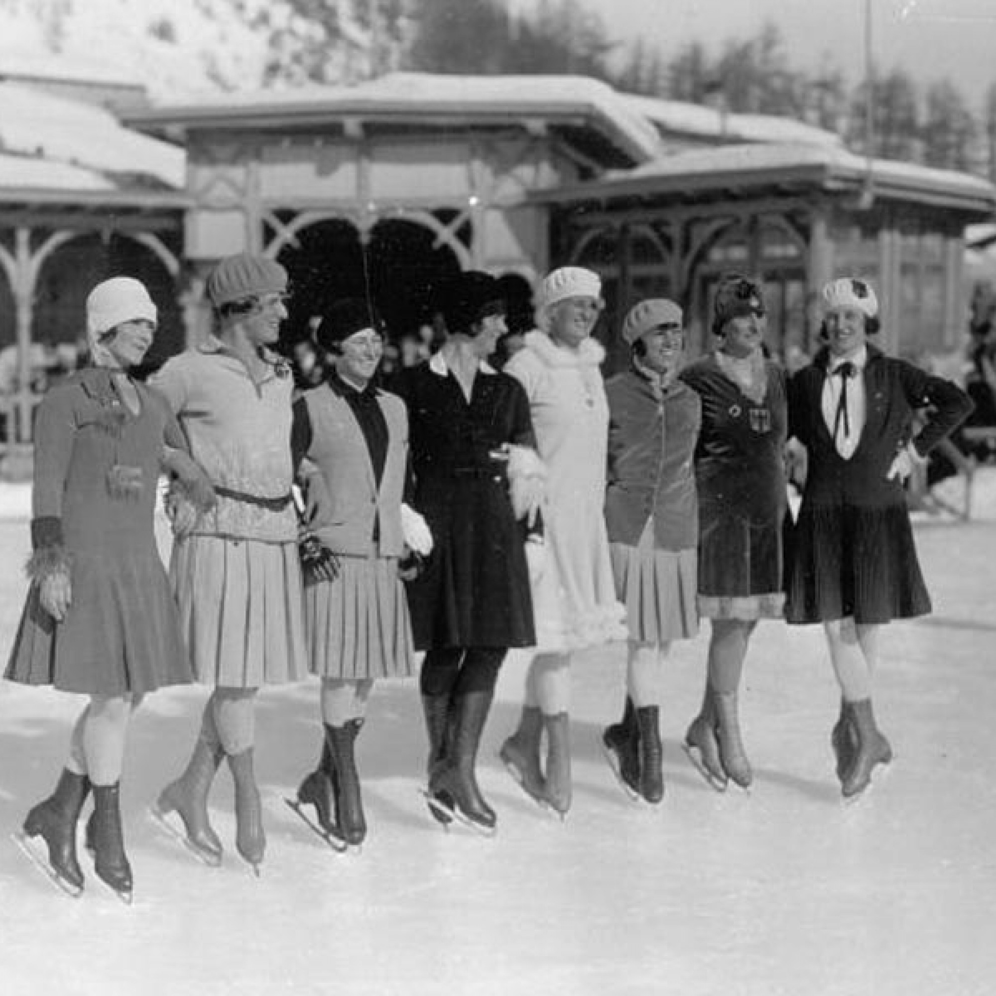 Eiskunstläuferinnen bei den Olympischen  Spielen 1928.