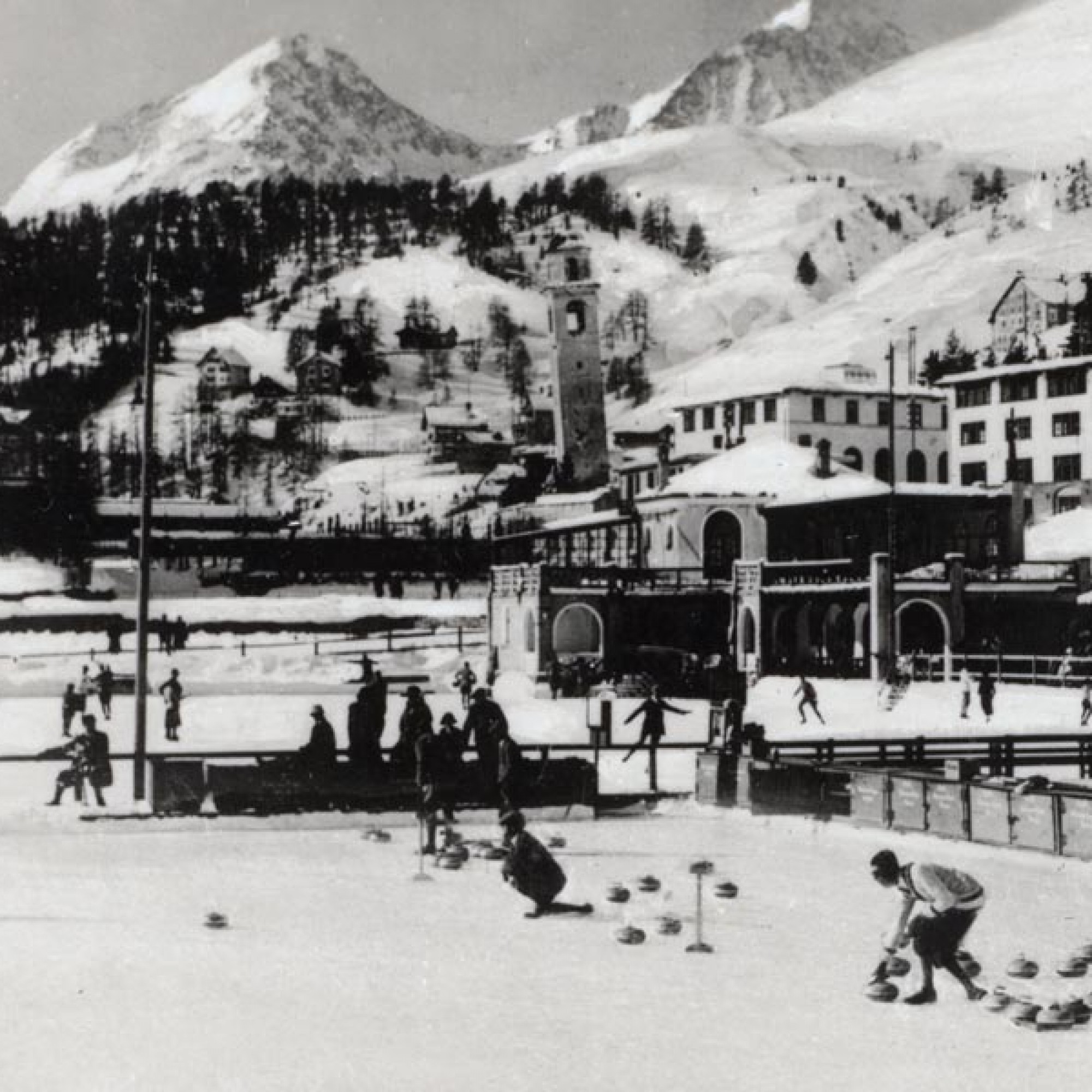 Neben der Eislaufbahn befand sich der Curlingplatz, der auch in diesem Winter wieder angelegt wird.