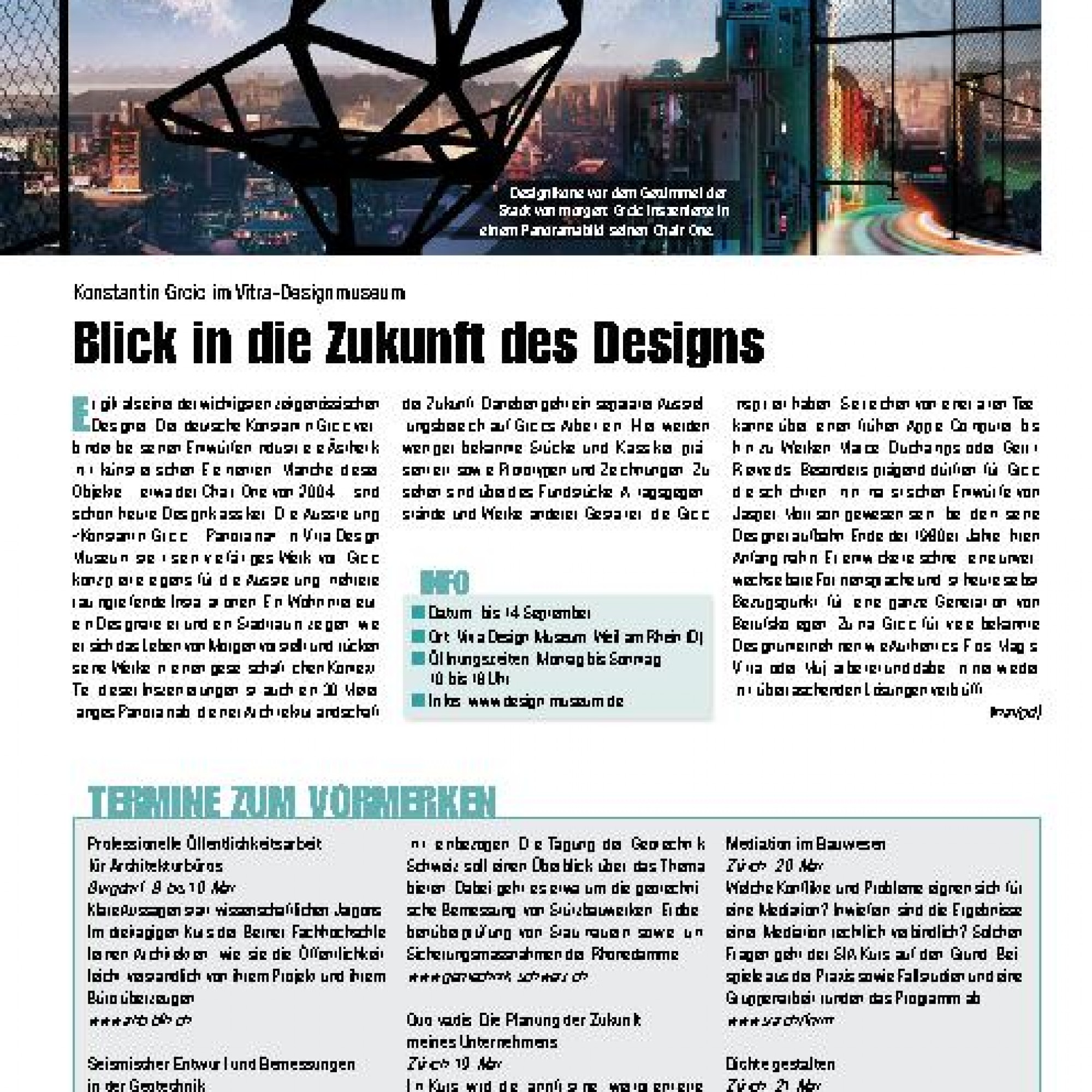 Blick in die Zukunft des Designs  Baublatt