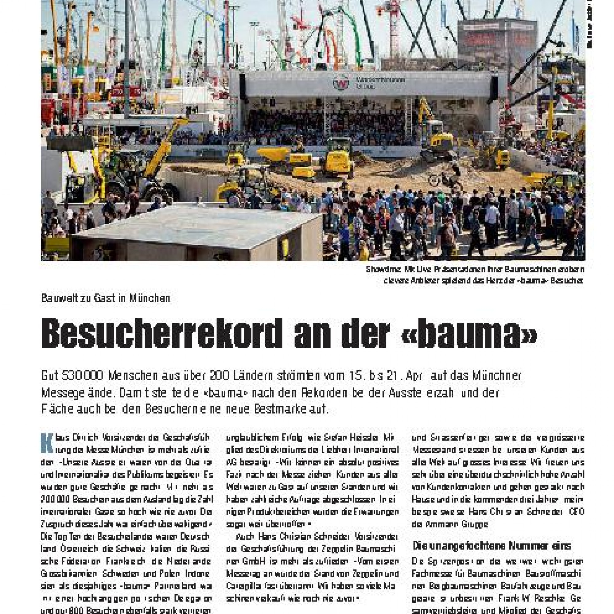 Besucherrekord An Der «bauma» | Baublatt