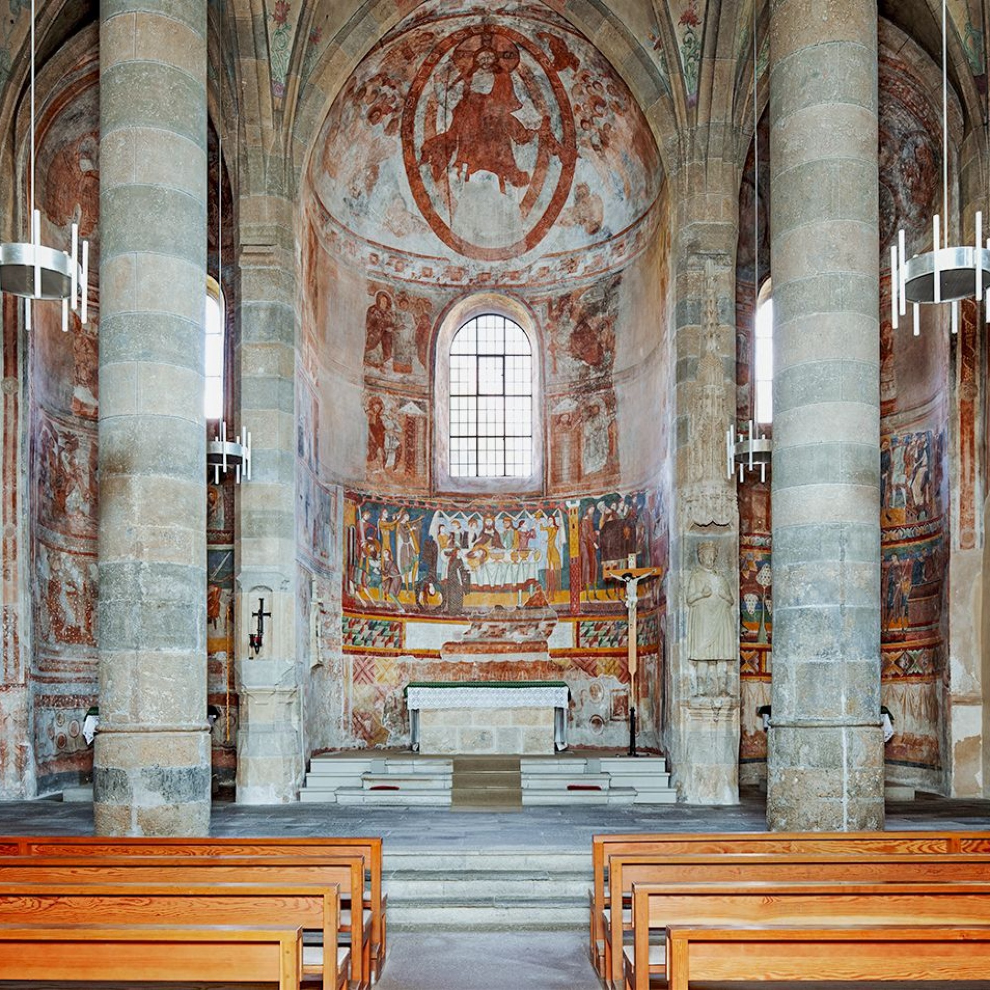 Der Chor der Klosterkirche St. Johann in Müstair GR.