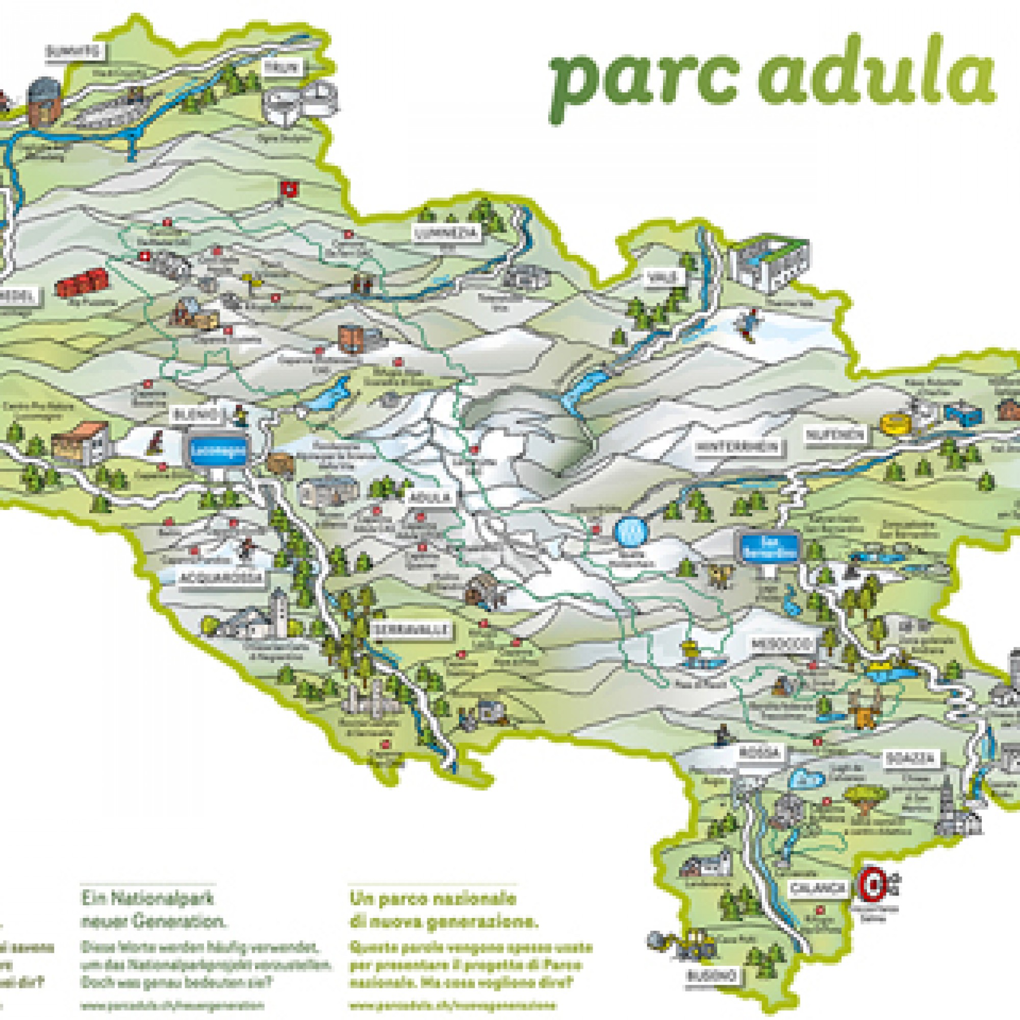 Karte des Parc Adula