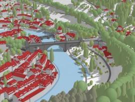 Nydeggbrücke im 3D-Modell der Stadt Bern