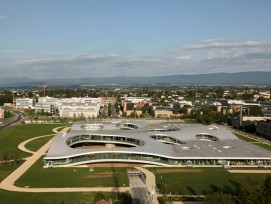 Das Rolex Learning Center aus der Vogelperspektive. (EPFL)