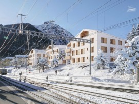 Visualisierung Wohnbauprojekt Areal Prasüras Pontresina