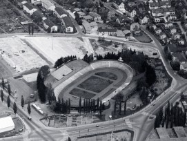 Luftbild Zürich Oerlikon 1958 Rennbahn Hallenstadion