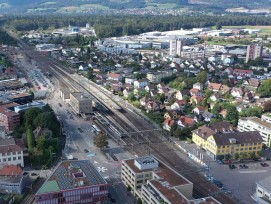 Drohnenaufnahme Bahnhof Lenzburg Aargau