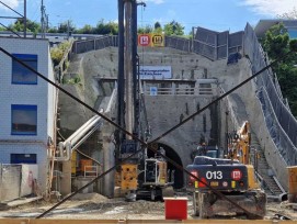 Tunnelportal Auflaufbauwerk in Thalwil