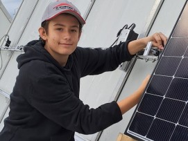 Solarinstallateur-Lehrling Daniel Sommer