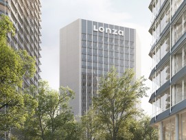 Blick auf das alte Lonza-Hochhaus (Visualisierung)