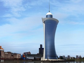 So stellen sich die Architekten den Leuchtturm von Kleinhüningen vor. (PD)