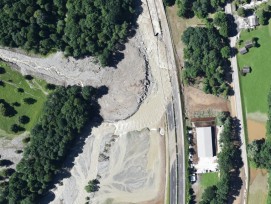 Zerstörte A13 bei der Ponte di Buffalora