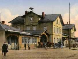 Bahnhof Limbach (Sachs), Postkarte von 1914