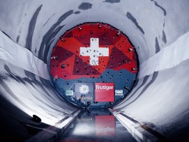 Bohrkopf Tunnelbohrmaschine Göschenen