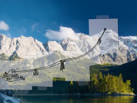 Skizze der neuen Eibsee-Seilbahn (Bayerische Zugspitzbahn Bergbahn AG)