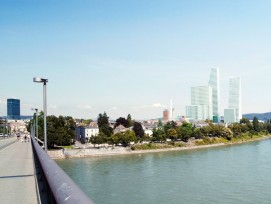 So könnte die Balser Skyline mit Roche-Türmen aussehen.  (Visualisierung, zvg)