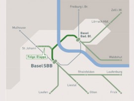 Der (dunkelgrün) Tunnel ist das Herzstück des S-Bahn-Projekts (Quelle: www.herzstueck-basel.ch)