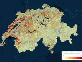 Im Westen viel Rotes: Die Karte zeigt auf, wo viele Sozialhilfebezüger wohnen.