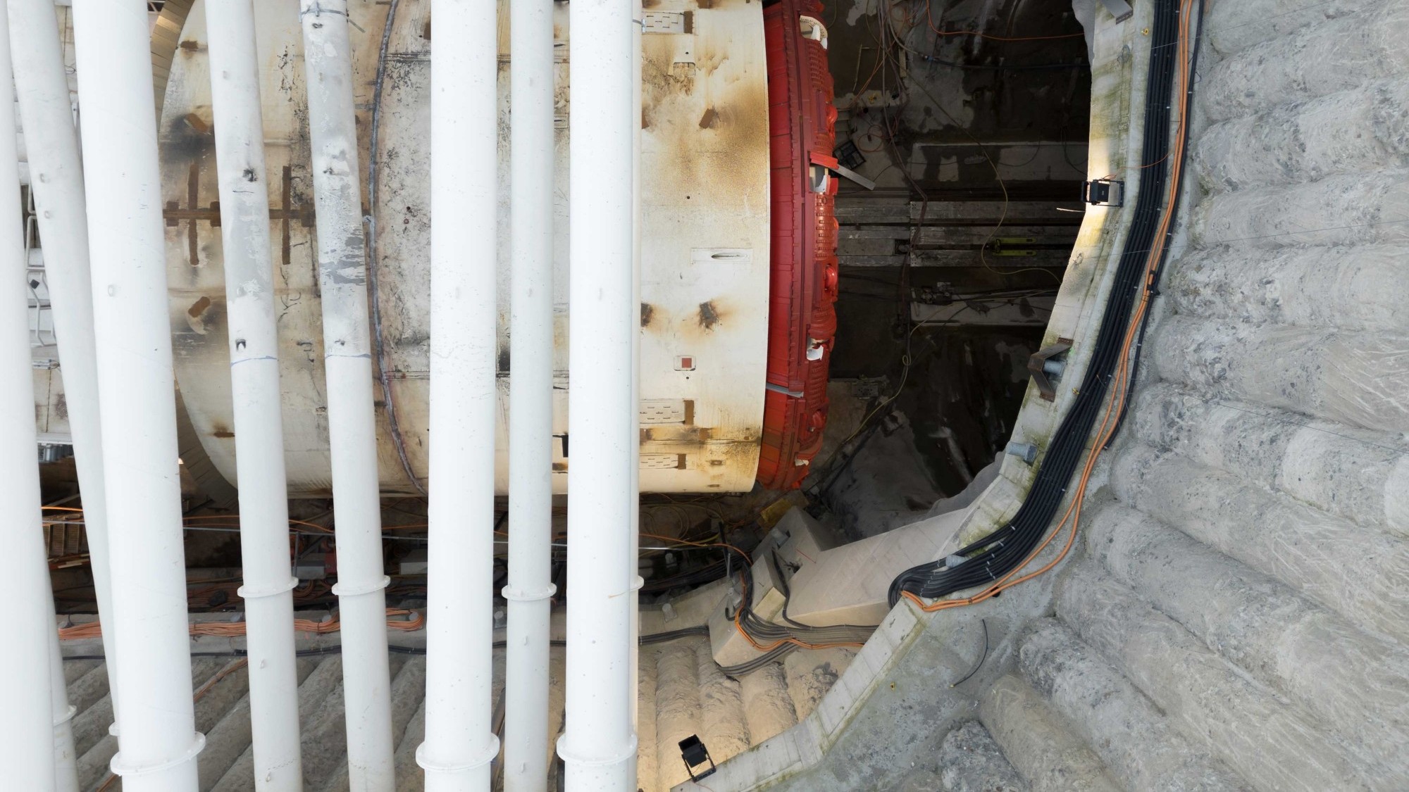 Aufbau Tunnelbohrmaschine Göschenen Zweite Gotthardröhre